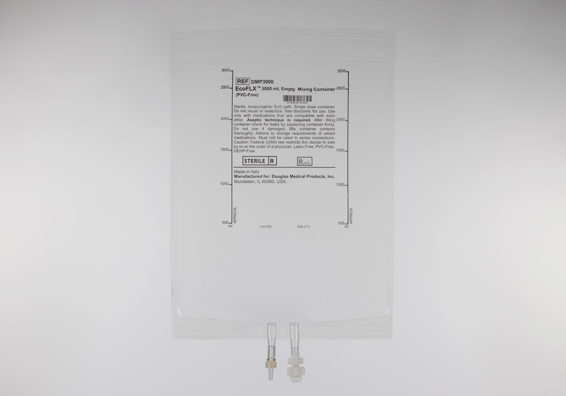 Empty 3000ml Sterile Polyolefin IV Bags used for Chemotherapy