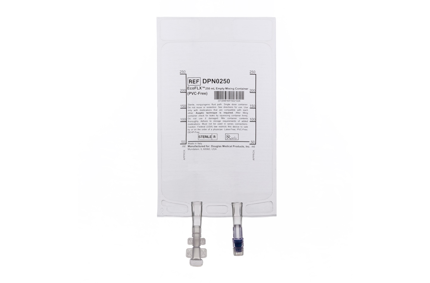 Empty 250ml Sterile Needle-Free IV Bags used for Chemotherapy